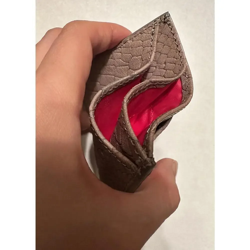 Lena Erziak Leather Credit Card Case New Taupe